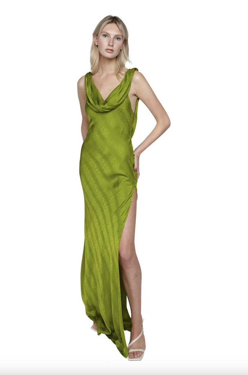 Rent the green silk Navarra Dress by Rat & Boa at Rites