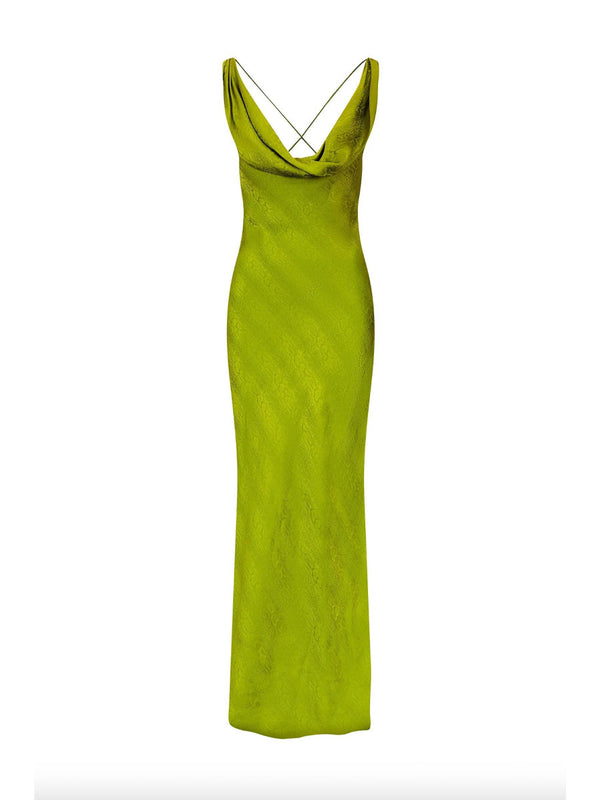 Rent the Rat & Boa green silk Navarra Dress at Rites