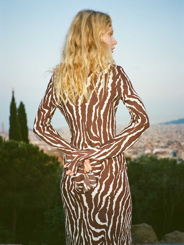 Rent the Gia Maxi Dress in animal print by Realisation Par