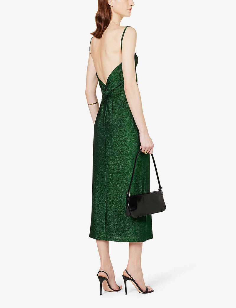 Rent The Breslin Metallic Green Midi Dress By Reformation | Rites Rent The Breslin Metallic Green Midi Dress By Reformation | Rites
