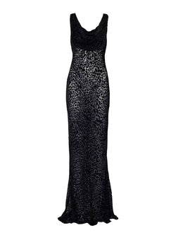 Rent the Reformation Cavallo Maxi Dress in black Burnout Velvet at Rites