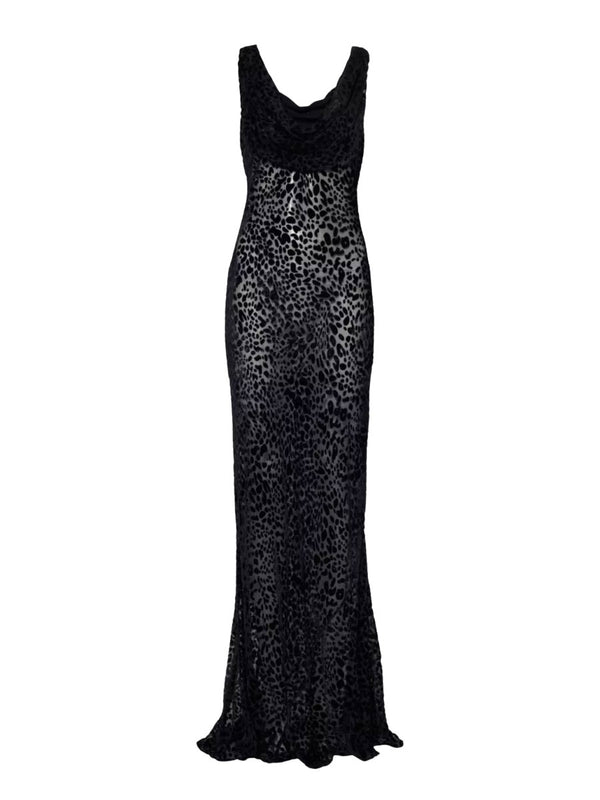 Rent the Reformation Cavallo Maxi Dress in black Burnout Velvet at Rites