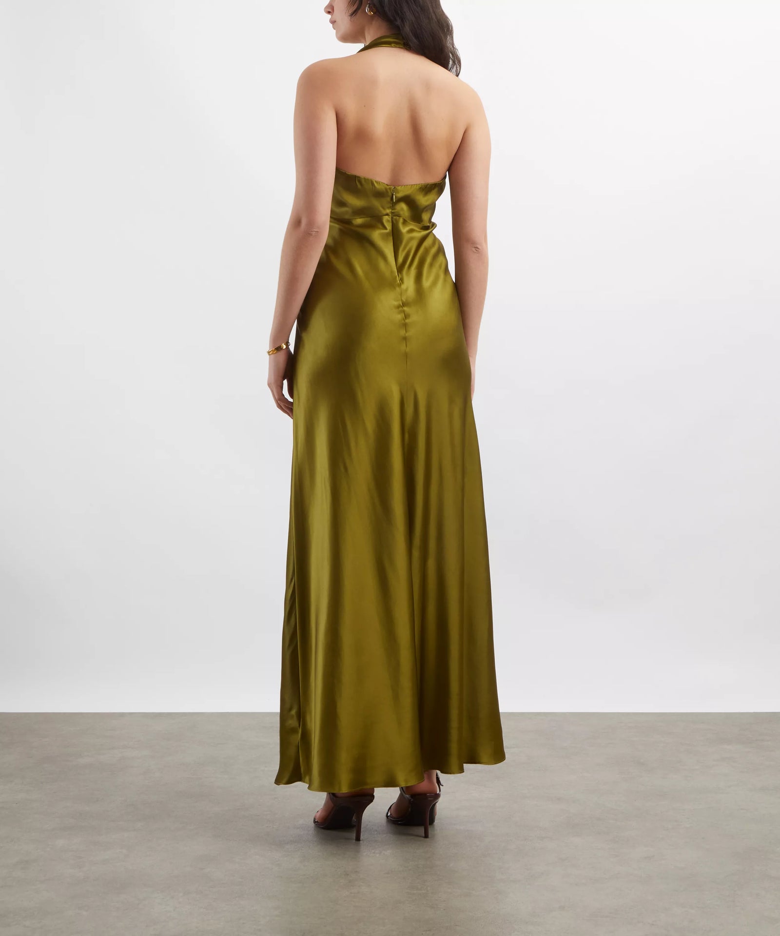 Rent Reformation Daniela Silk Maxi Dress - Pear