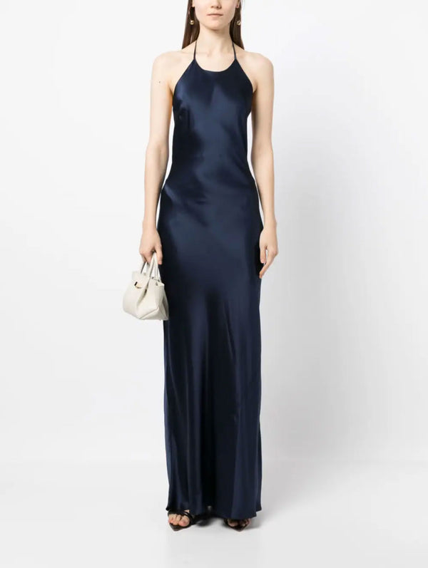 Rent the Jeany Navy Silk Dress by Reformation at Rites
