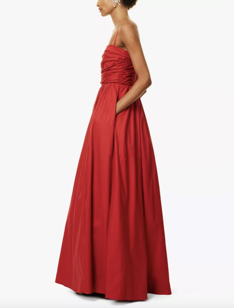 Rent the Kastoria Maxi Dress in red cotton by Reformation at Rites