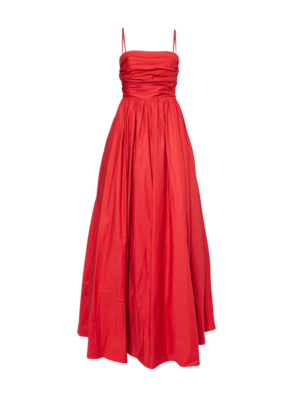 Rent the Reformation Kastoria Maxi Dress in red cotton at Rites