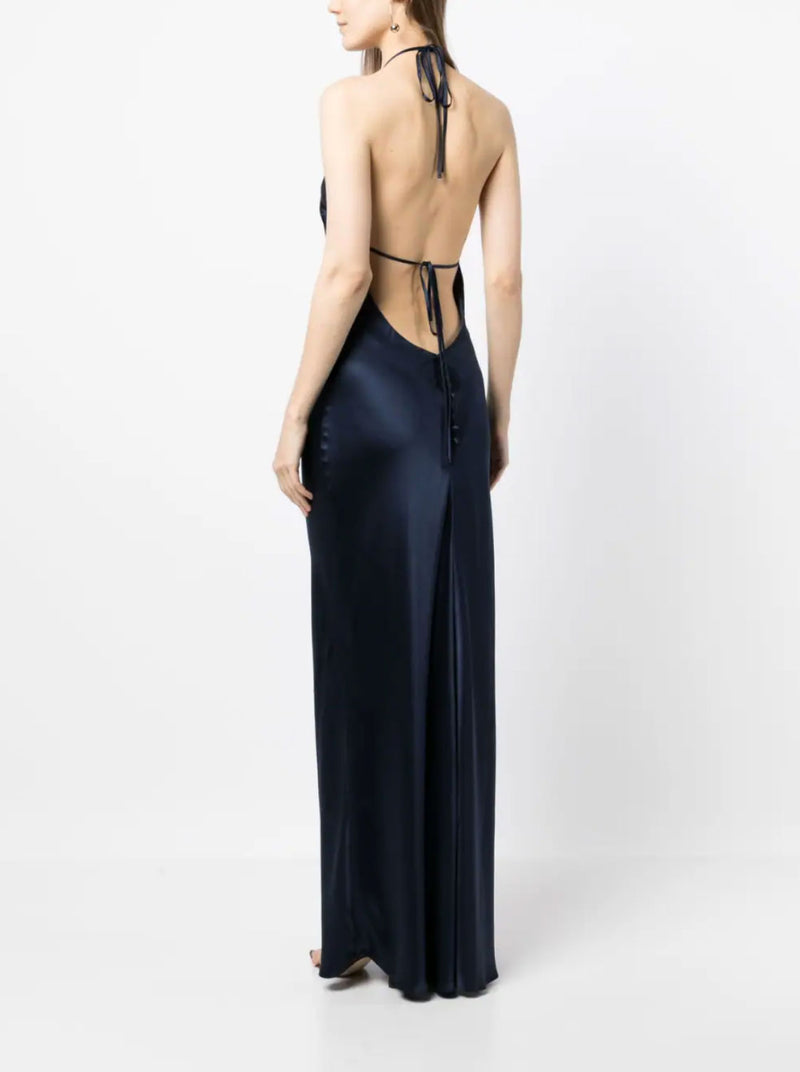 Rent the Jeany Dress in navy silk by Reformation at Rites