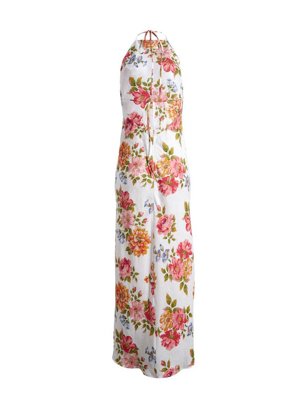 Rent the Selia Maxi Dress in floral print linen by Reformation
