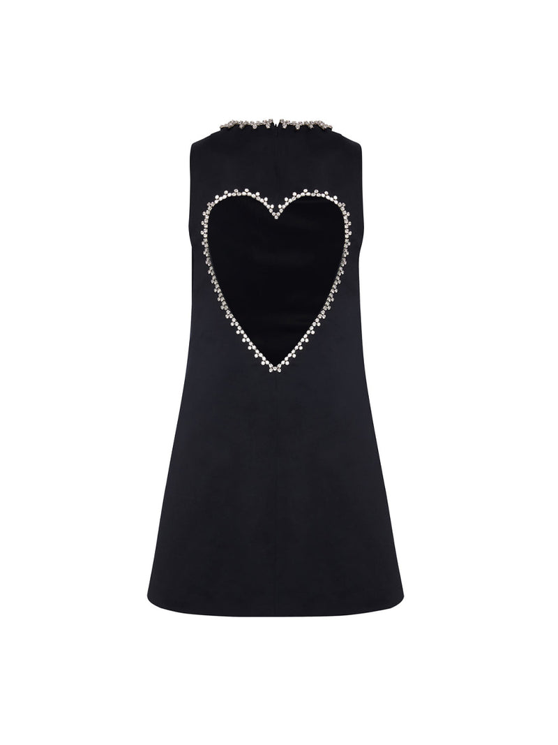 Rent the Crystal Open Back Heart Dress in black by Area NYC
