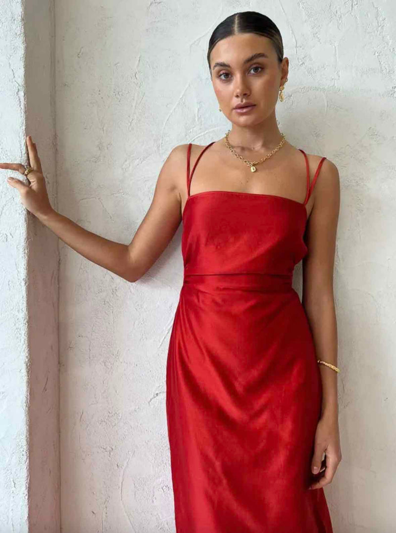 sir red dress SIR Ramona Wrap Halter Mini Dress Red Size 0, 1 & 2