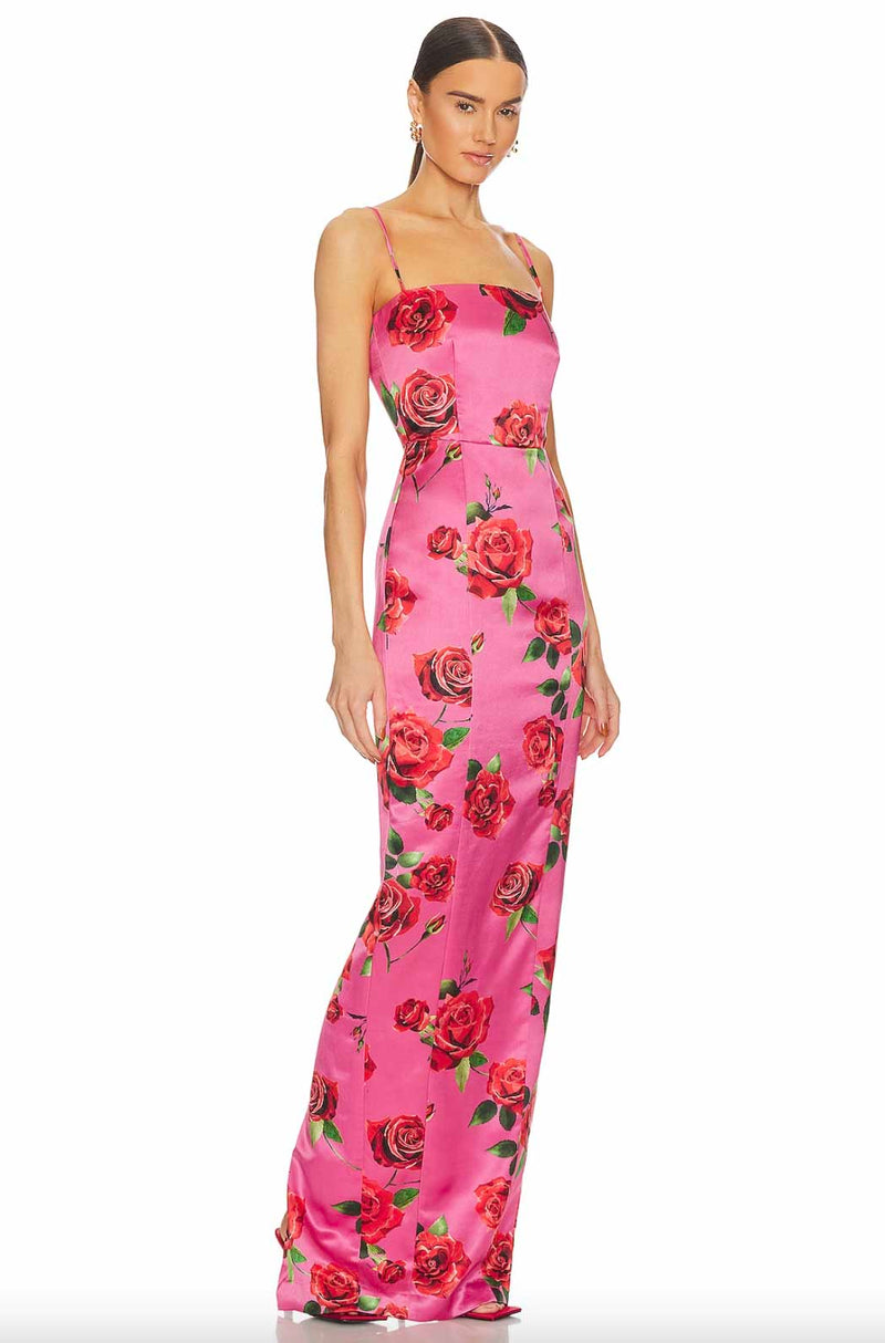 Rent the Sau Lee Sofia Floral Satin Dress at Rites