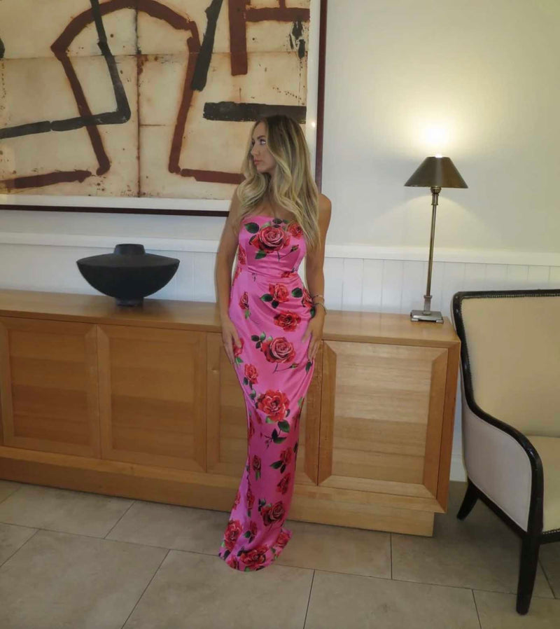 Rent Sau Lee Pink Sofia Floral Dress | Rites Rental & Resale Rent Sau Lee Pink Sofia Floral Dress | Rites Rental & Resale