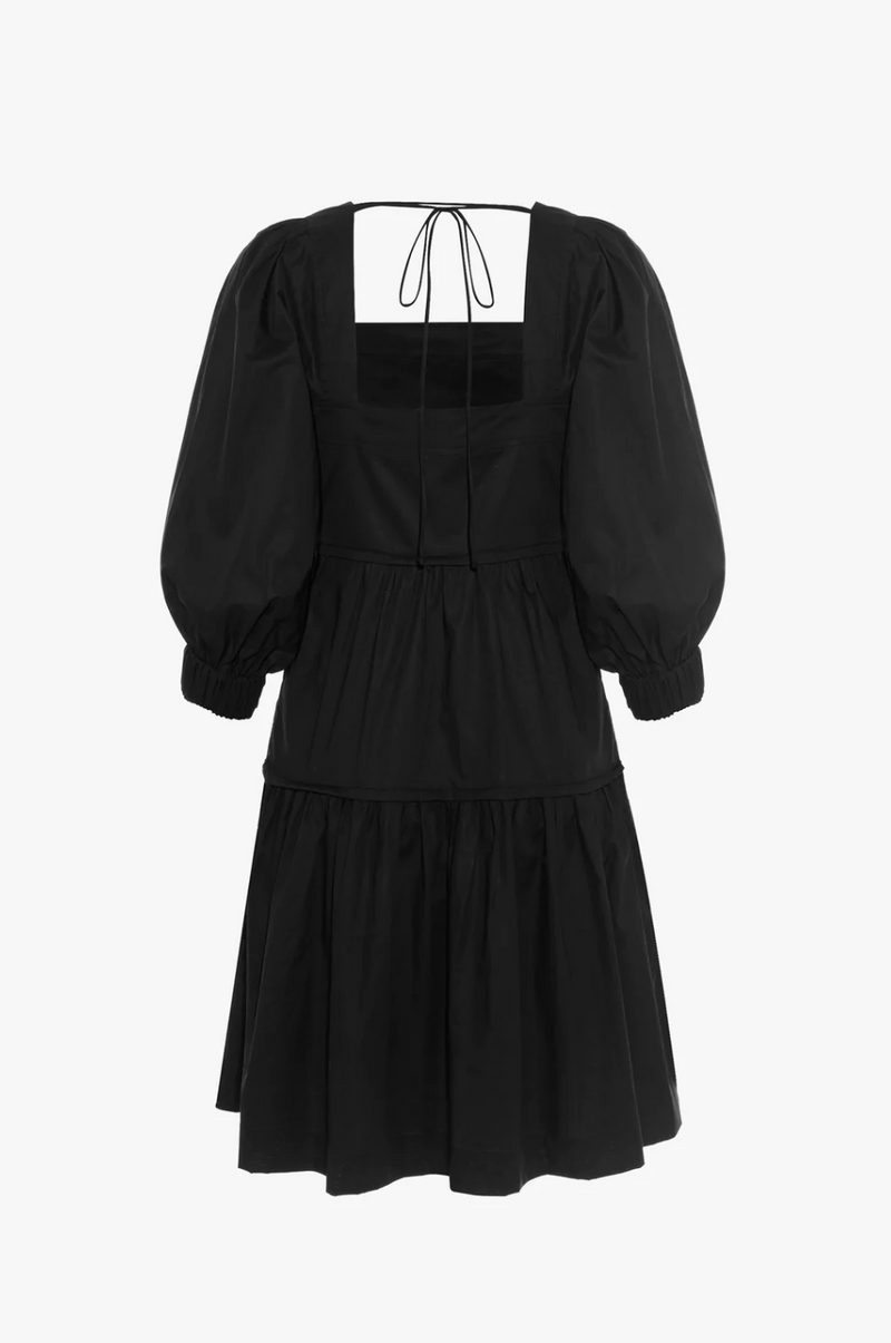 Bahni Mini Dress in black cotton from Three Graces London