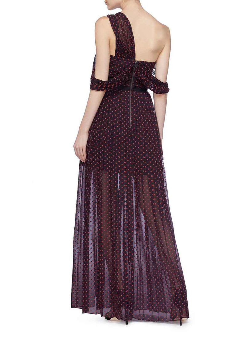 Shop the preloved resale Asymmetric Polka-Dot Maxi Dress by Self Portrait