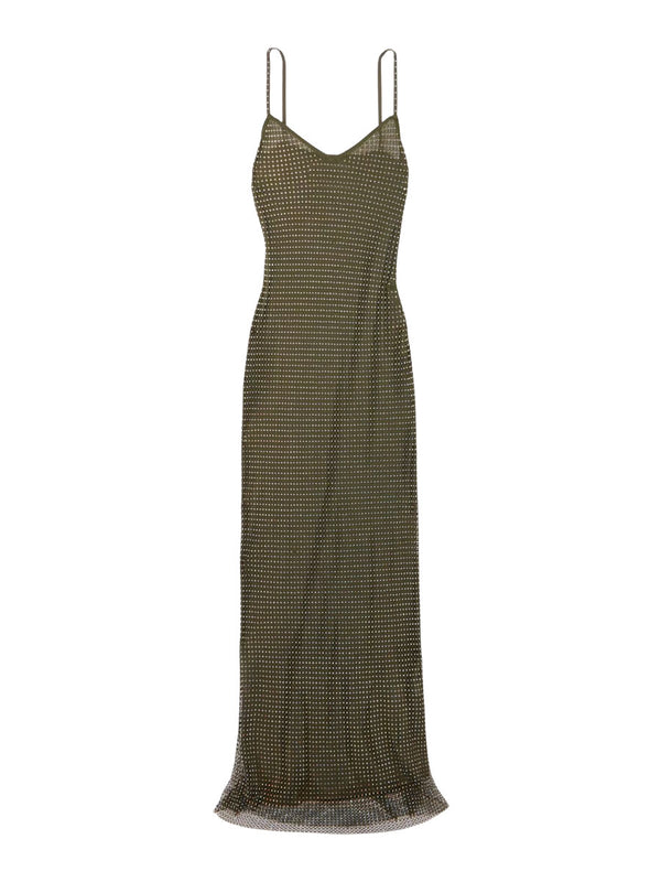 self portrait olive green dress Self-portrait Sequin-embellished Ankle-length Dress