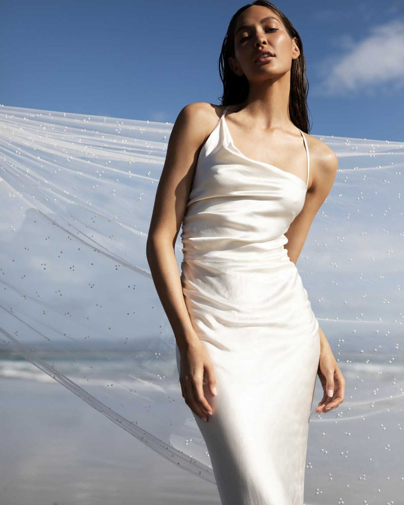 Rent Shona Joy La Lune Asymmetric Midi Dress Cream | Rites Rental & Resale Rent Shona Joy La Lune Asymmetric Midi Dress Cream | Rites Rental & Resale