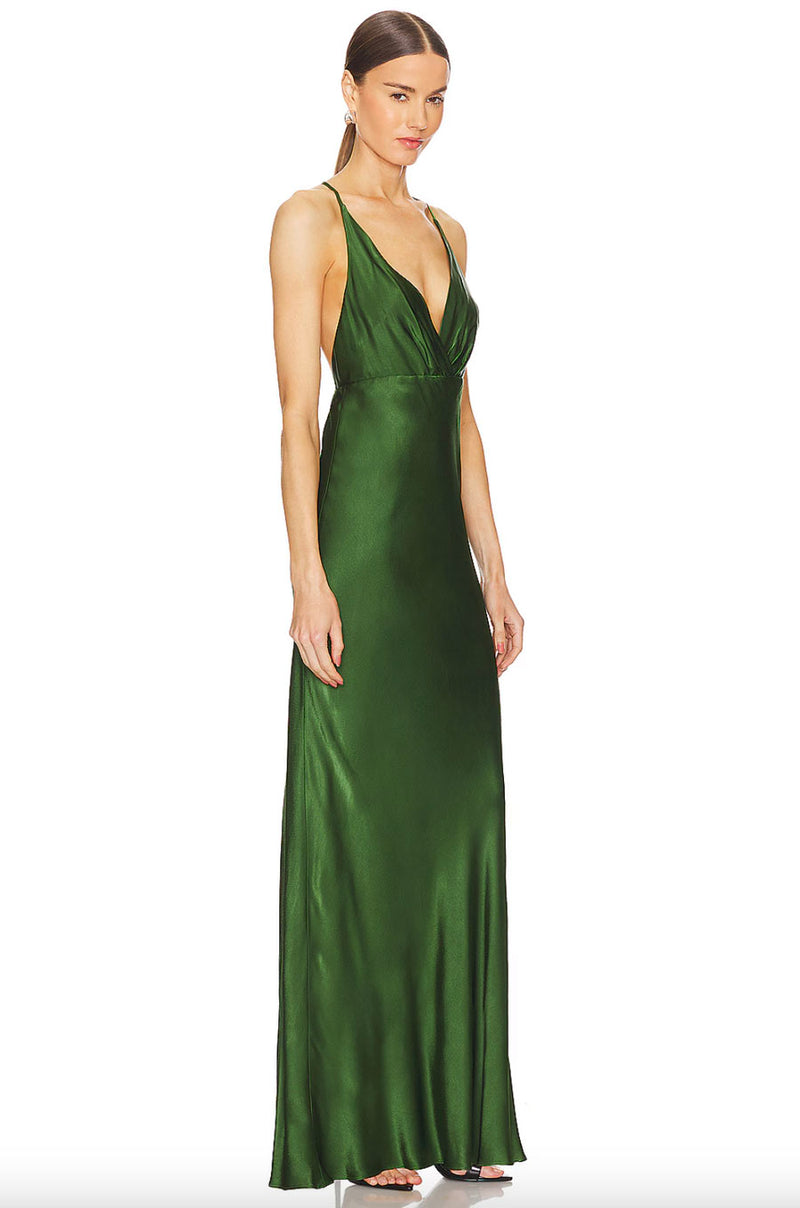 Rent the Elia Halter Maxi Dress in fern green by Shona Joy at Rites