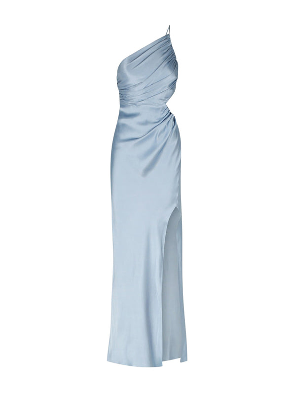 Rent the Shona Joy La Lune Asymmetrical Gathered Maxi Dress in powder blue at Rites
