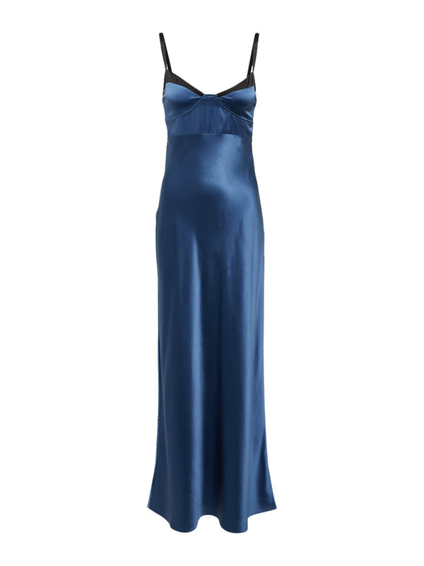 Rent the Sir The Label Depeche Balconette Satin Gown in blue at Rites