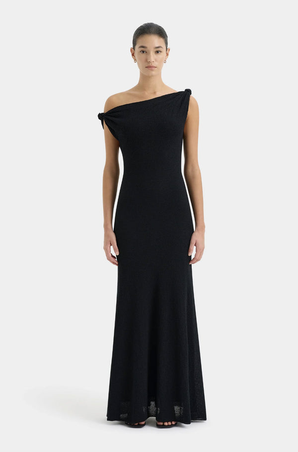 Rent the SIR The Label Glow Twist Dress in black at Rites