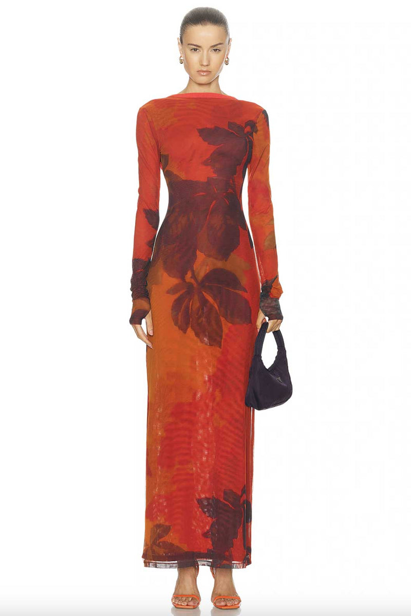 Rent the SIR Libertine Wren print Cut Out Midi Dress at Rites