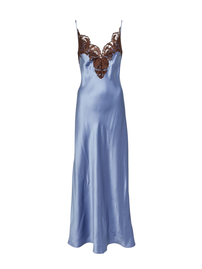 Silky Slip Dress - Blue