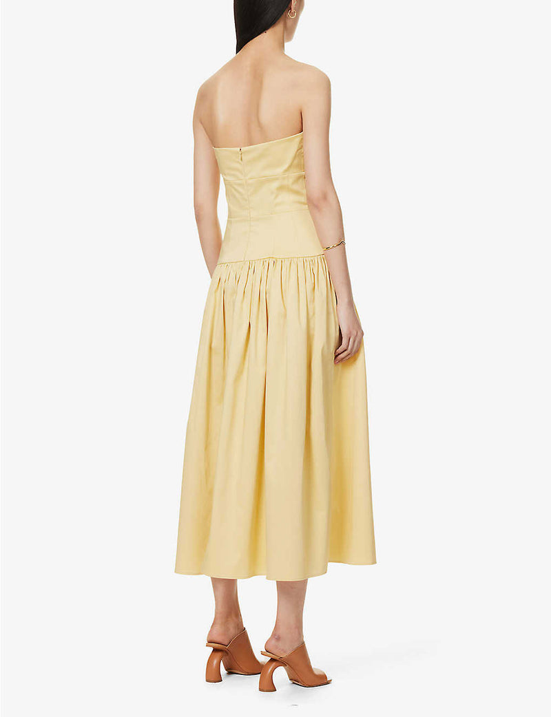 Rent the Lauryn Strapless Dress in buttermilk yellow by Tove