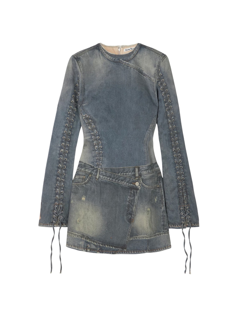 Rent Acne Studios Printed Denim Mini Dress