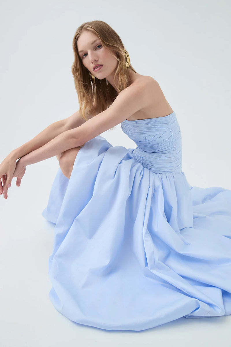 violette bubble hem maxi dress Rent Aje Violette Bubble Hem Maxi Dress Pearl Blue