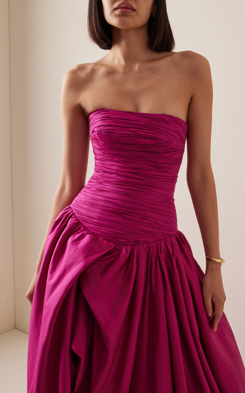 aje violette bubble hem maxi dress pink Violette Bubble Hem Maxi  Renting E M