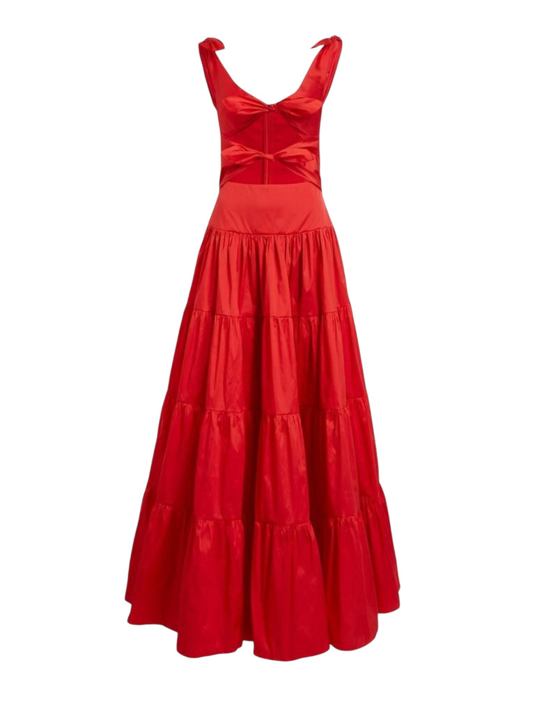 anna october red dress Anna October Terrin Maxi Dress in Red Top & Light Pink