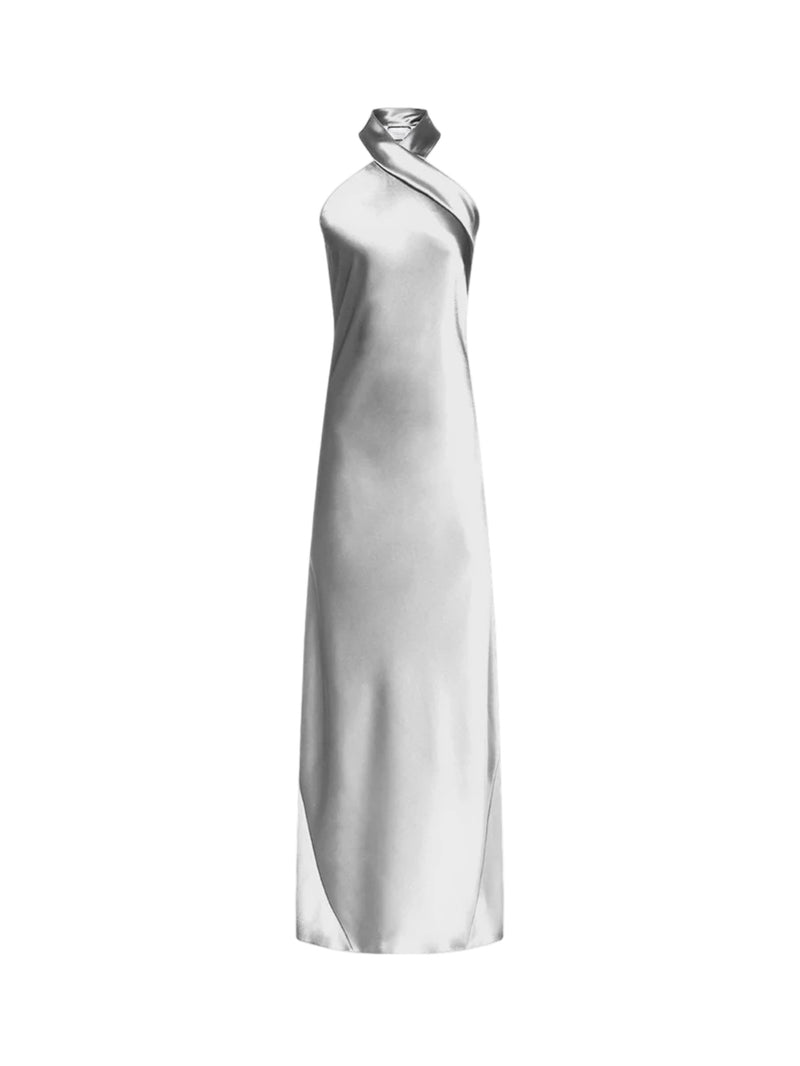 silver black tie dress Rent Galvan London Pandora in Platinum 27BFCM2025DRESS The fitted silhouette is Gold Sequin Mermaid Dress: Size:24m long sleeve