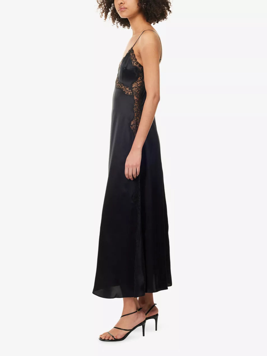 Rent Reformation Ericka Lace Trim Silk Dress