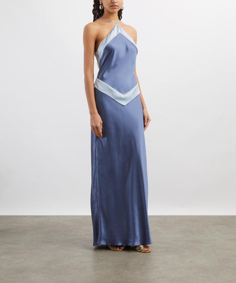 Reformation Jillian Halterneck Silk Midi Dress Blue Reformation Jillian Halterneck Silk Midi Dress Blue