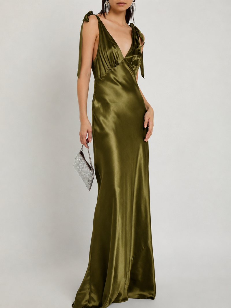 Rent Reformation Pernille Green Silk Dress