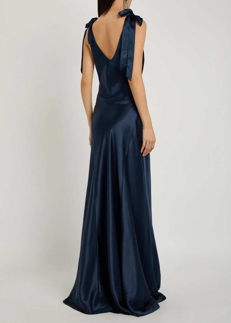 pernille silk dress Reformation Pernille Silk Tie-Strap Dress