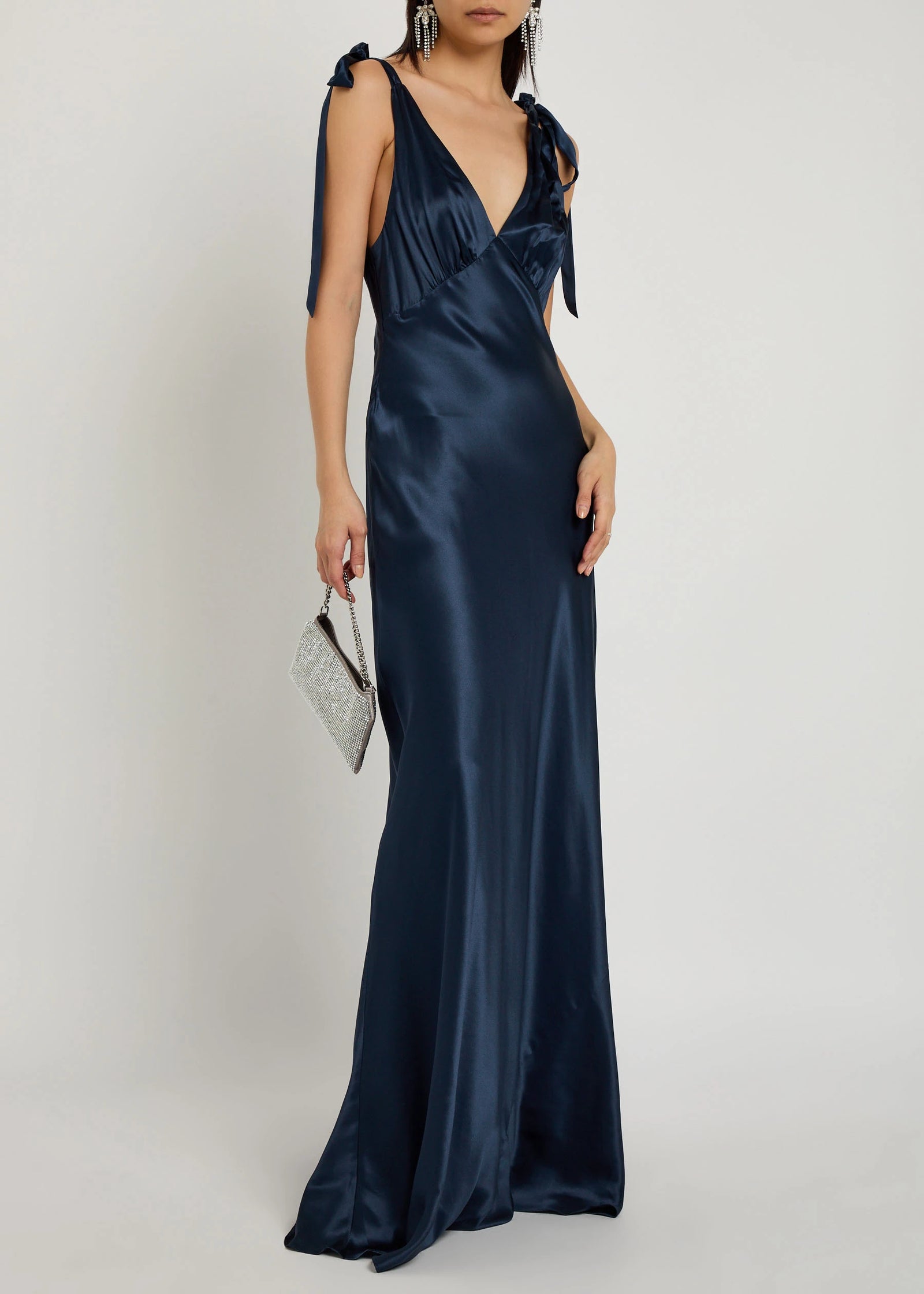 reformation blue silk dress Reformation Frankie blue silk dress 6 by Reformation