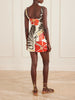 SIR Julietta floral print linen mini dress, back view