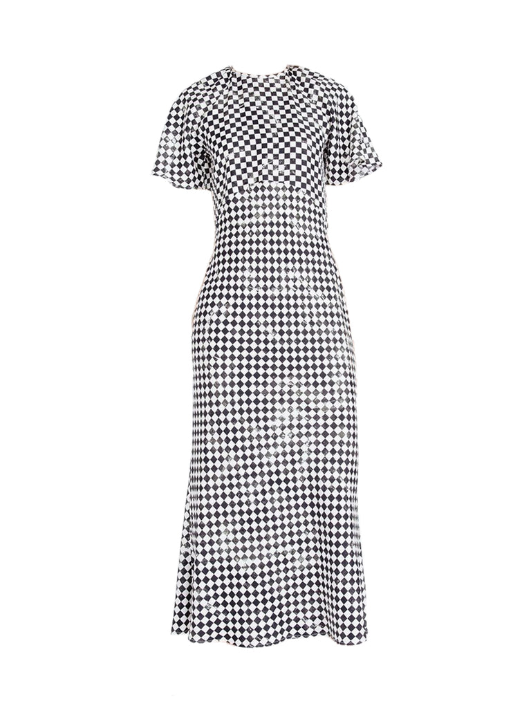 Black and white top checkerboard dress