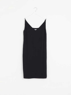 Black Slip Dress with beaded straps by Maison Margiela