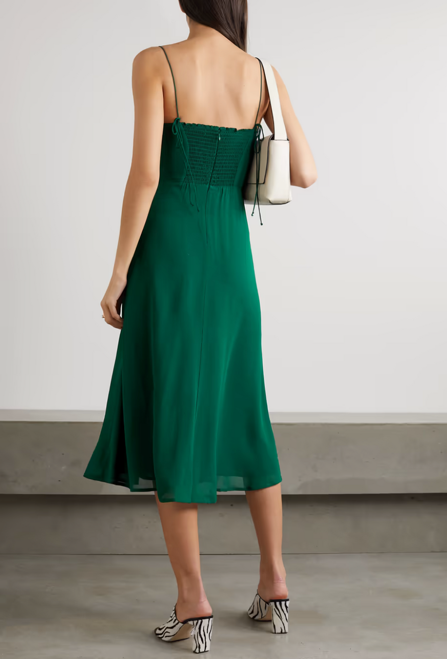 Reformation Juliette Dress 6 Emerald Green Midi Spaghetti Straps Flowy NEW sale