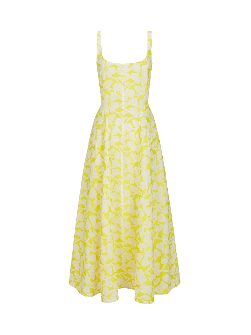 Rent the Ada Midi Dress in embroidered cotton from Three Graces London