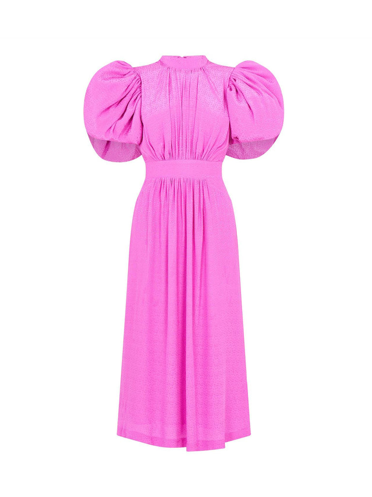 Rent The Noon Puff Sleeved Dress Pink by Rotate Birger Christensen | Rites London Rent The Noon Puff Sleeved Dress Pink by Rotate Birger Christensen | Rites London